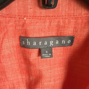 Whimsical Melon Sharagano Linen dress